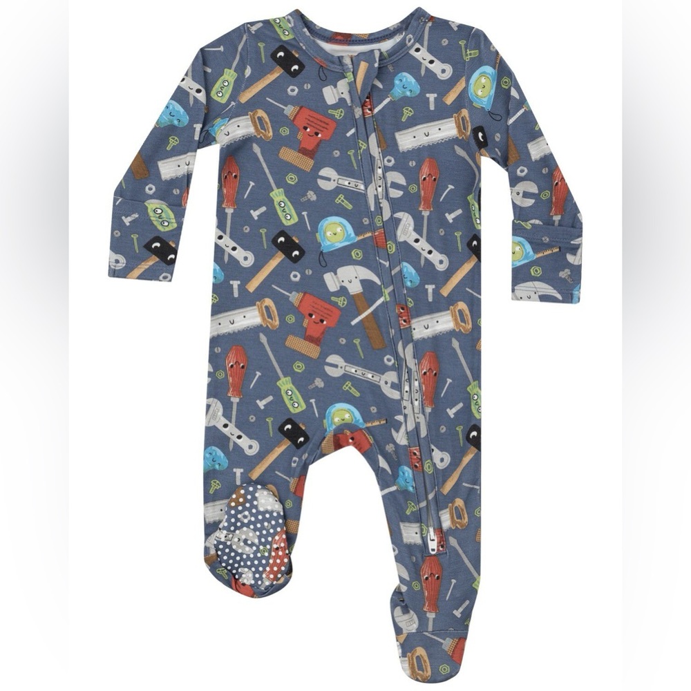 NWT Angel Dear Happy Tools Zipper Footie Sleeper